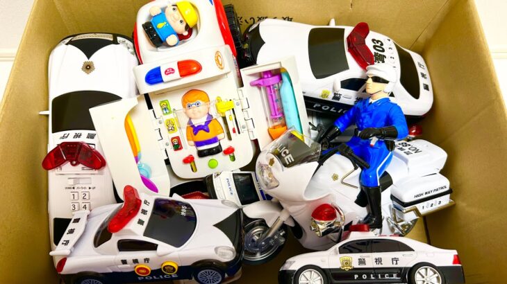 パトカーのミニカー おもちゃ　緊急発進！坂道走行で集合！Police car Mini car Toys Emergency start! Assemble on a slope driving!