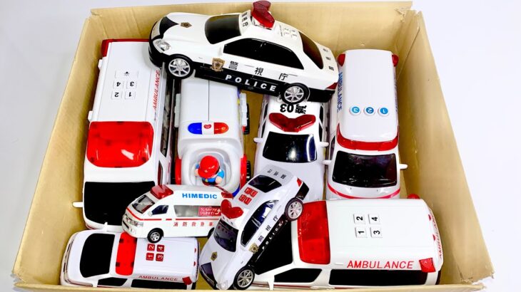 救急車とパトカーのミニカー走る☆緊急走行テスト！緊急車両！！ambulance minicar