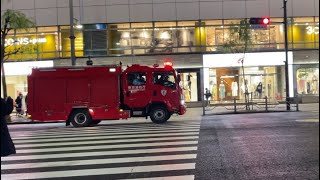 【緊急走行】銀座を走る消防車🚒歩行者も道を譲って！