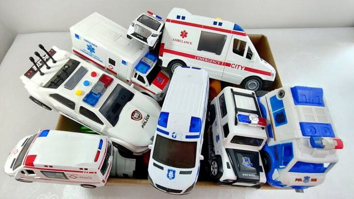 『 police☆消防車★パトカー☆バス』などのミニカーが坂道走行します☆dump truck ☆緊急車両のサイレン音