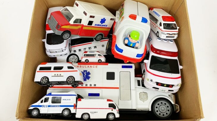 救急車のミニカー走る！緊急走行テスト☆坂道走行｜Ambulance minicars run on the slope with sirens sounding!