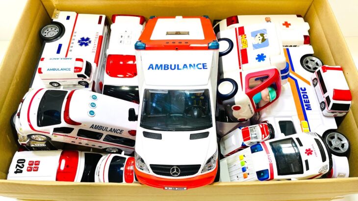 救急車パトカー消防車のミニカーが走る走る！坂道を緊急走行テスト Ambulance police car Minicar of fire truck run run  Slope drive test