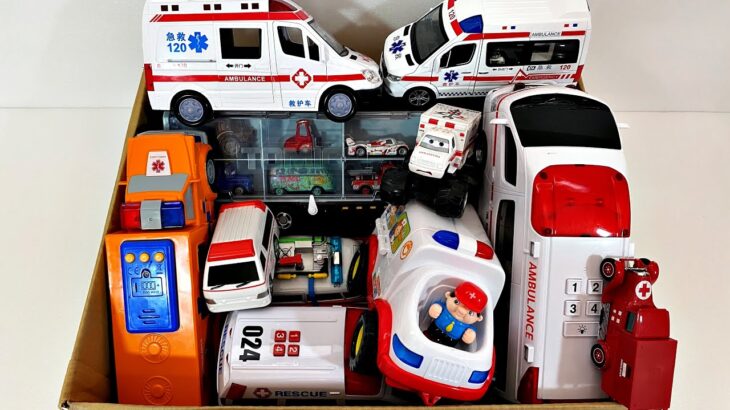 救急車のミニカー＆トミカ おかたづけコンボイ（警察トラック）緊急走行テスト｜Ambulances & Takara Tomy Cleanup Convoy & Police Cars!