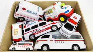 救急車たちが坂道走る。緊急走行テストでサイレンも鳴るよ！トミカ。Ambulances un uphill. Emergency driving test. Siren sounds | Tomica.