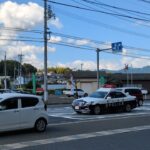 岡山県警察210系クラウン林野火災に緊急走行！