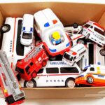 救急車と消防車のミニカーが走る！緊急走行テスト！サイレンあり。Ambulance and fire engine miniature cars running!