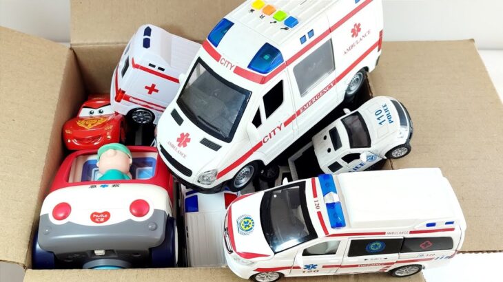 救急車パトカー消防車をチェック! 坂道を緊急走行するよ! Check out ambulance policecar bump truck! run on the slope.