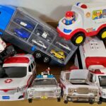 救急車のミニカーが走る！緊急走行テスト。パトカーも登場！Ambulance MiniCars on the Move! Emergency Driving Test with Police Cars!