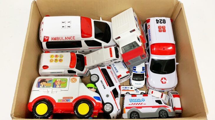 救急車 大小様々なミニカーが走る。サイレンあり！坂道で緊急走行テスト｜ Ambulance minicars of various sizes run. Emergency driving test.