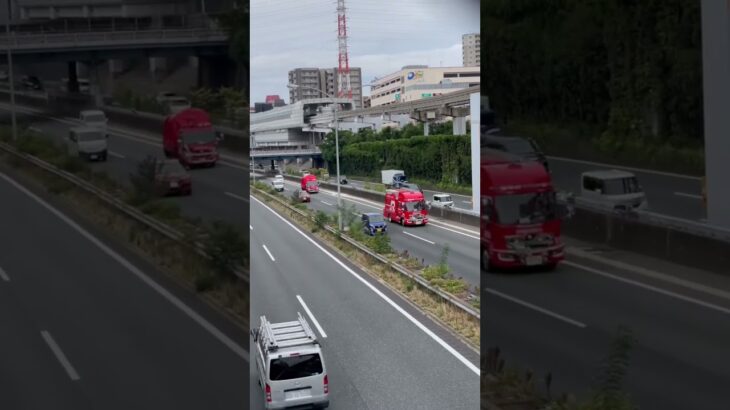 🚨高速道路を走る消防車両2台🚨消防車🚨レスキュー🚨消防庁🚨赤色灯🚨　#shorts