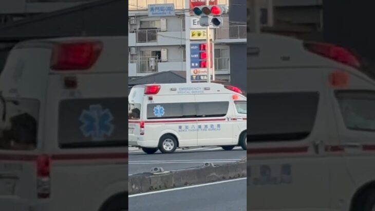 救急八潮3 救急車。　緊急走行シーン！