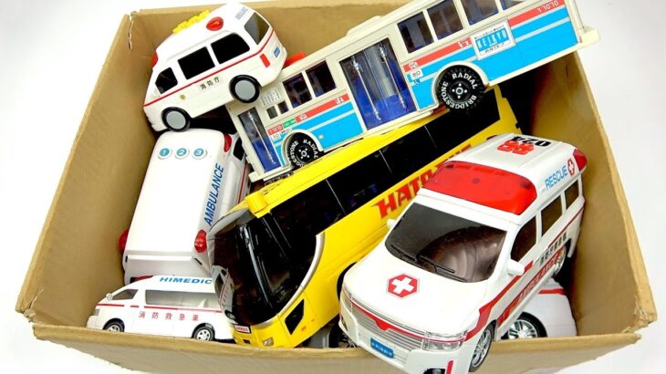 救急車とバスのミニカーが走る！サイレン鳴る！緊急走行テスト！Ambulance and bus minicars are tested for emergency driving!