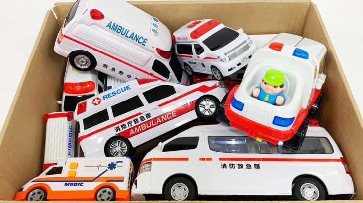 救急車のミニカーが走る！緊急走行☆坂道走る｜Ambulance minicar runs on the slope! Emergency driving test!