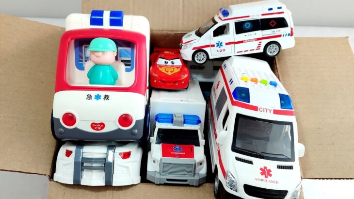 救急車パトカー消防車をチェック! 坂道を緊急走行するよ! Check out ambulance policecar bump truck! run on the slope.