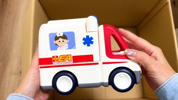 救急車が坂道を緊急走行テスト！光とサイレンあり！Working Vehicles! Ambulance performs emergency driving test on hill