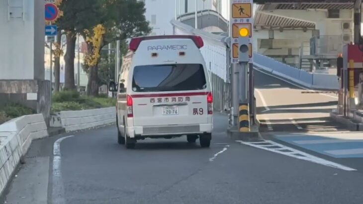 🚨響き渡るサイレン🚨救急車🚨緊急走行🚨赤色灯🚨西宮市消防局🚨