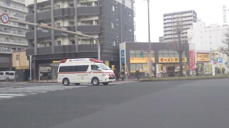 【緊急走行】交差点進入！上町救急代車運用中！鹿児島市消防局谷山北非常用救急隊