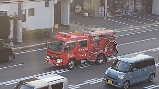 消防車　緊急走行　ポンプ車