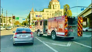 ロサンゼルス　消防車【山火事】　ハリウッド映画みたいな緊急走行！