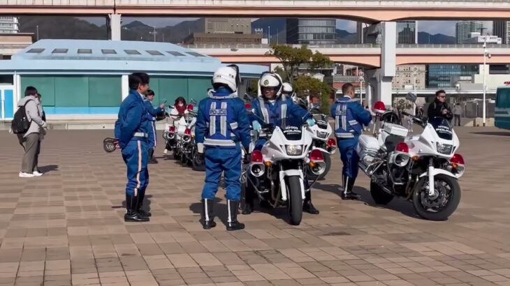 🚨白バイ🚨兵庫県警🚨年頭視閲式🚨メリケンパーク🚨