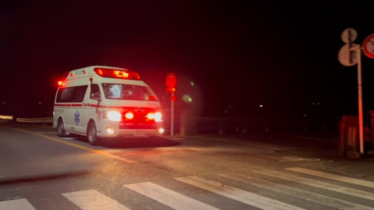 【救急車緊急走行】寒い日の夜に救急入電！病院へ向かって緊急走行！！