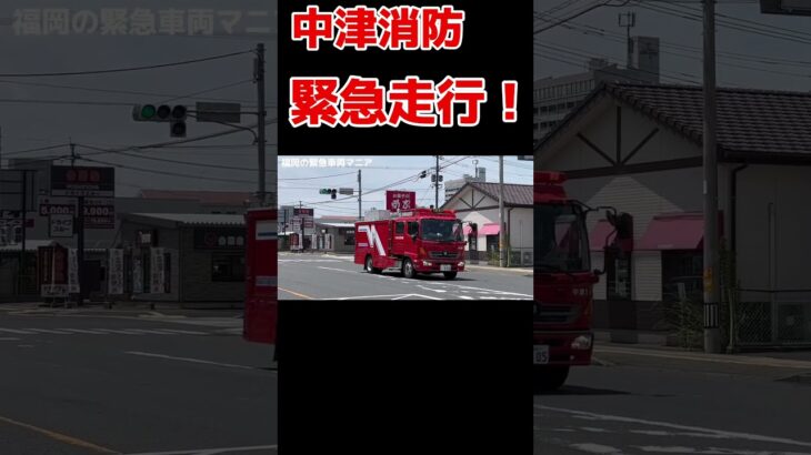 【緊急走行】中津市消防本部 タンク 救助工作車 ポンプ車 3台連続緊急走行。