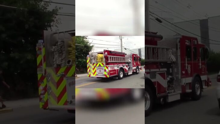 消防車のターン！街中を駆け抜ける！