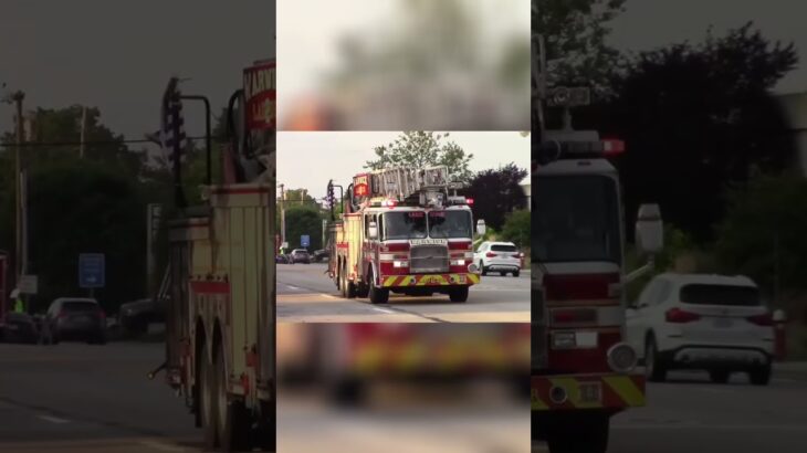 消防車が住宅街を駆け抜ける！