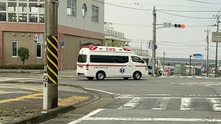 【救急車緊急走行】枕崎市消防本部2号 パラメディック 病院到着