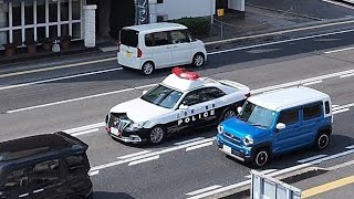 パトカー2台　緊急走行