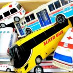 救急車とバスのミニカーが走る！緊急走行テスト！サイレンあり。Ambulance and bus miniature cars run! Emergency driving test!