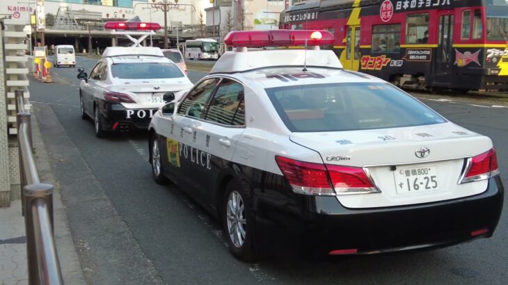 【氷点下の緊急走行】路面電車とパトカー　豊橋