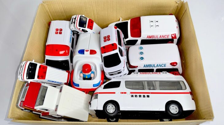 救急車のミニカー箱から出して緊急走行テスト☆サイレン有り！ambulance minicar