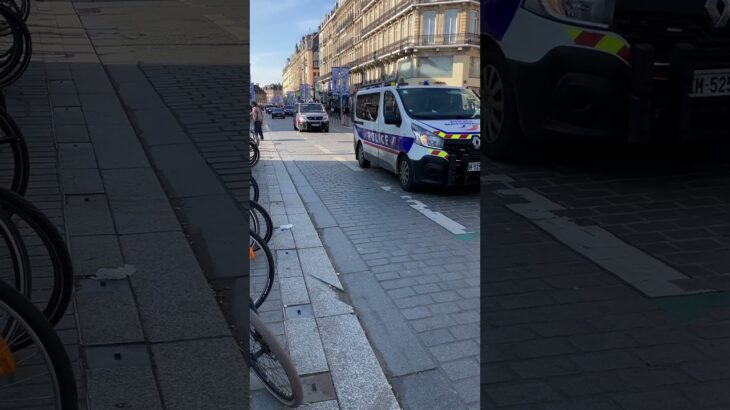 フランスのパトカー3台続いて緊急走行　#パトカー　#警察