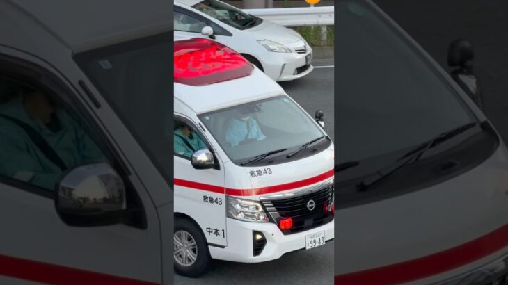 #福岡市消防局 #救急車 今日の夜7:00から公開！！中央本署第1救急隊 救急43(福岡中央米穀1号)緊急走行