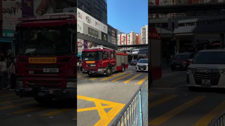 Emergency vehicles responding in Hong Kong. #香港 #消防庁 #救急車 #消防車 #緊急走行