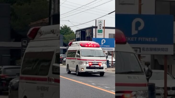 長距離搬送？名古屋市内を緊急走行 知多中部消防本部半田消防署 北部出張所 救北1(救急北部1) #救急車 #長距離搬送 #緊急走行 #shorts