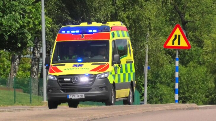 ÄNGELHOLM AMBULANS (9350) region skåne i utryckning rettungsdienst auf Einsatzfahrt 緊急走行 救急車