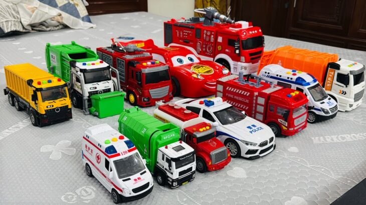 消防車のミニカー走る！緊急走行テスト。坂道走る☆はたらくくるま☆Fire engine minicar runs in an emergency! Slope driving test