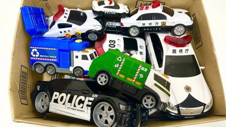 坂道走る！『パトカー』『ゴミ収集車』のミニカーで緊急走行テスト！Slope Running! Emergency driving test！ police car and garbage truck
