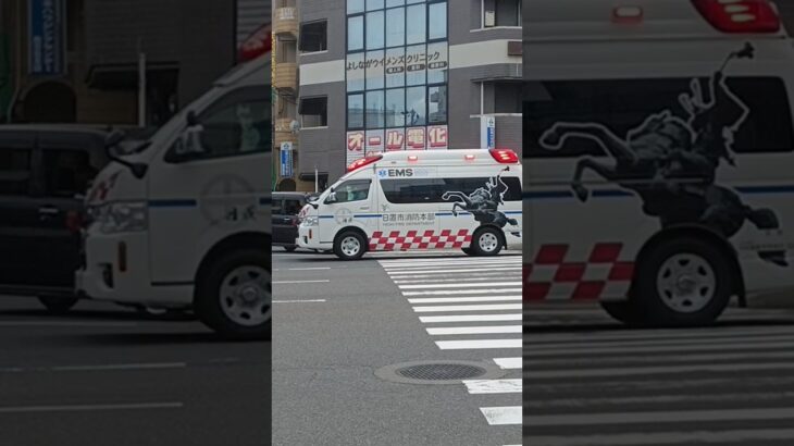 【緊急走行】かっこいいデザインの救急車！日置市消防本部南分遣所