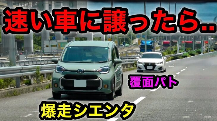 速い車に道を譲ったら、覆面パトカーに捕まった‼️　[サイレン 警察 取り締まり スカッと]