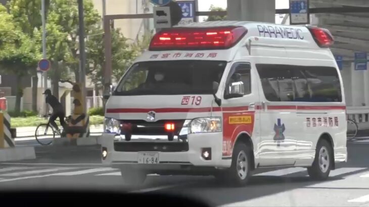 🚨響き渡るサイレン🚨救急車🚨緊急走行🚨赤色灯🚨サイレン🚨西宮市消防局🚨