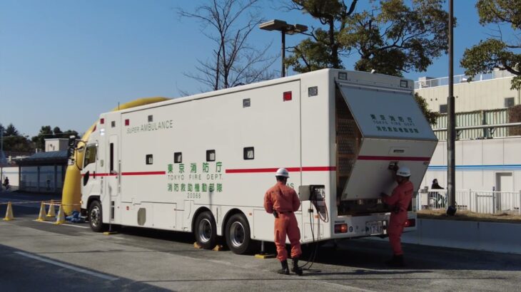 超レア大型救急車【到着から車内までほぼノーカット】スーパーアンビュランス　東京消防庁