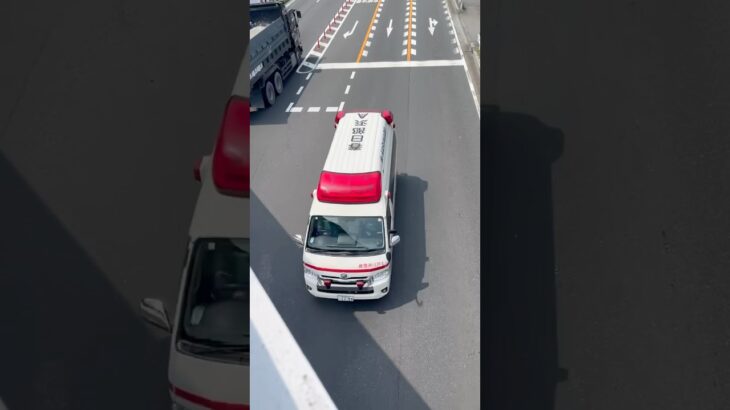 『ハーモニックサイレン』　春日部市消防本部。　救急浜川戸1。救急車。緊急走行🚨