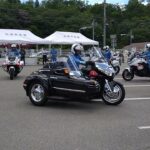 白バイが格好いい！ サイドカー パトカー 兵庫県警 2025年7月21日　二輪車事故防止キャンペーン　道の駅いながわ