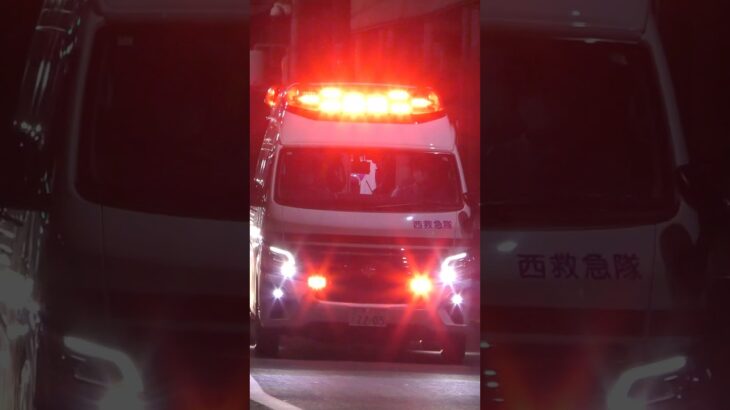 【緊急走行#34】 西救急隊、救急指令！A222 緊急走行！！【堺市消防局】#shorts  #緊急走行 ＃消防車 #救急車 #emergency #fire #救急車＃サイレン