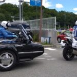 白バイ NT1100P 覆面パトカー サイドカー パトカー 退場シーン 兵庫県警 2025年7月21日　二輪車事故防止キャンペーン　道の駅いながわ