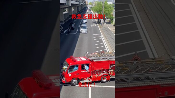 【救急支援出動】臨港救急隊からの応援要請！PA連携ながらもサイレン警鐘で緊急走行！