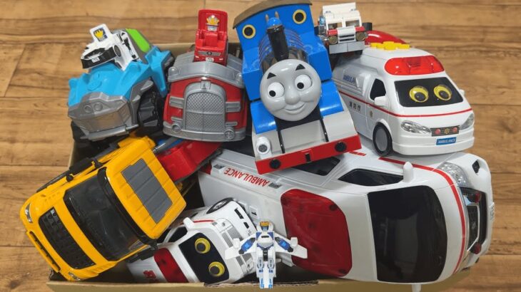 救急車とハッピーセットのジョブレイバーとパウパトロールとトーマスが大集合して、坂道を緊急走行します⭐︎#２４１
